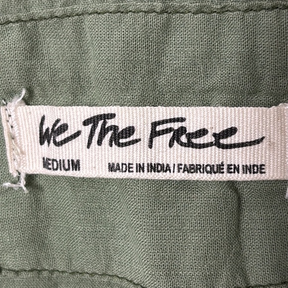 Free People We the Free Green Quilted Stitch Yoke Button up-shirt button down - Picture 12 of 14